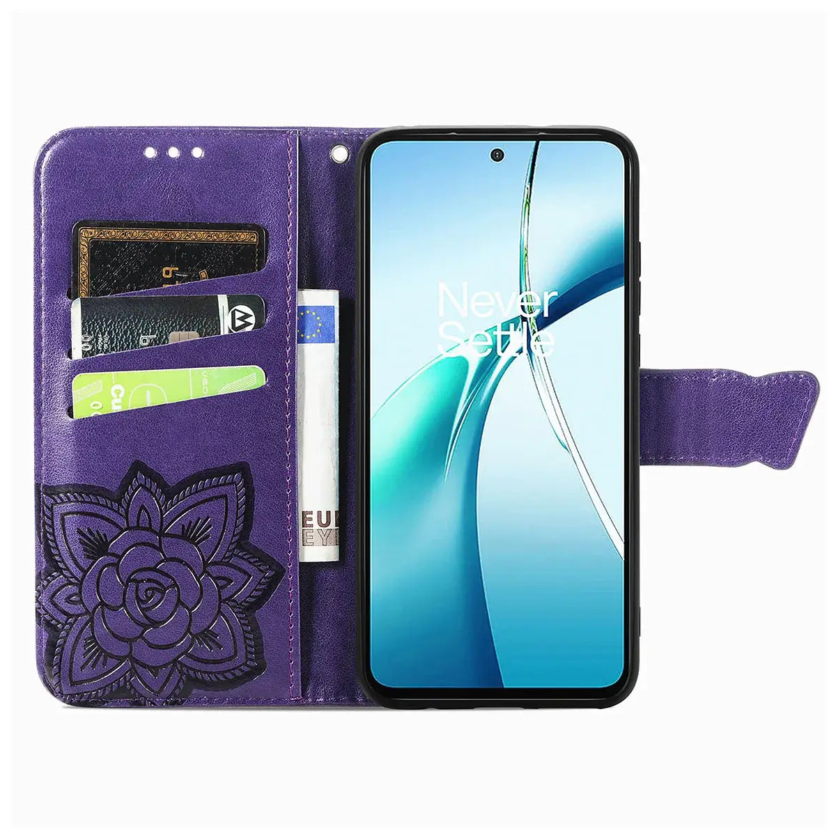 Buy Wallet Case for Motorola, Leather Flip Cover with Card Slots, Wrist Strap, Butterfly Embossed Design, Stand Feature - PENNY at Caseles-Motorola Edge (2026), Rose Gold