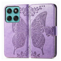 Buy Wallet Case for Motorola, Leather Flip Cover with Card Slots, Wrist Strap, Butterfly Embossed Design, Stand Feature - PENNY at Caseles-Motorola Edge (2026), Rose Gold