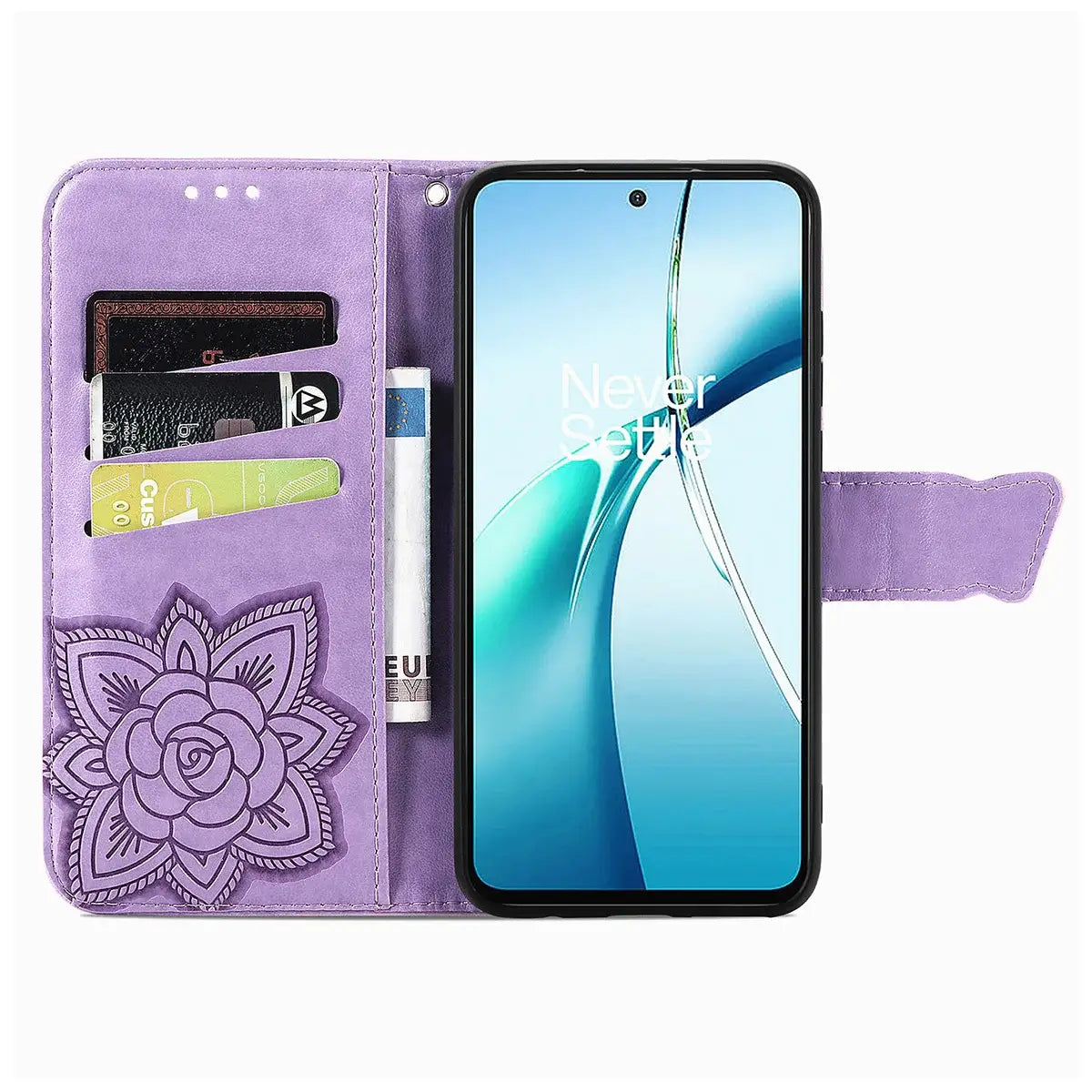 Buy Wallet Case for Motorola, Leather Flip Cover with Card Slots, Wrist Strap, Butterfly Embossed Design, Stand Feature - PENNY at Caseles-Motorola Edge (2026), Rose Gold