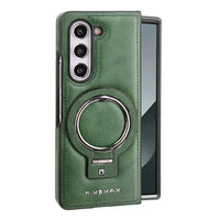 Buy Luxury Leather Magnetic Case for Samsung Z Fold Series, Built-in Invisible Stand, Premium Phone Cover - PHAROS at Caseles-Samsung Galaxy Z Fold 7, Green