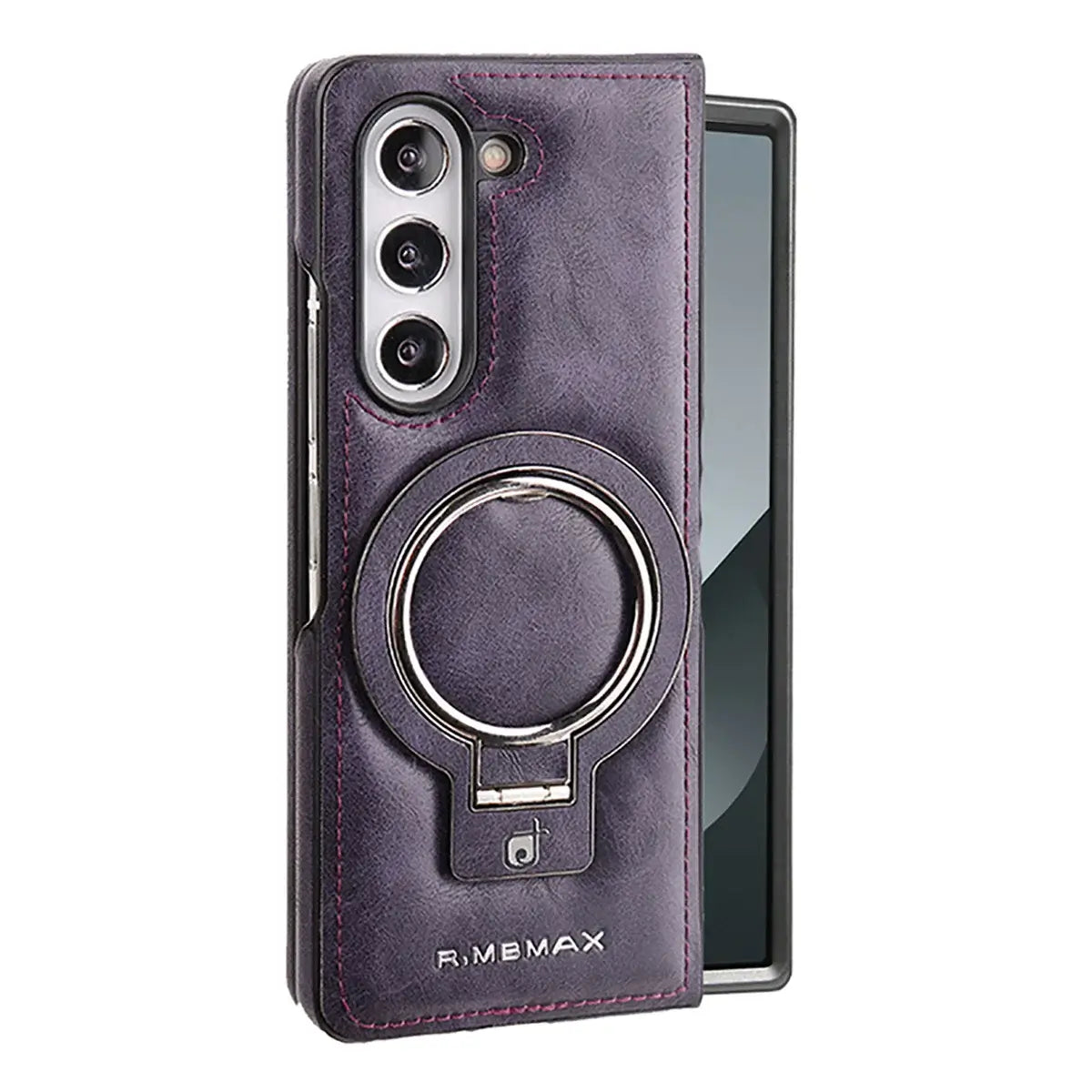 Buy Luxury Leather Magnetic Case for Samsung Z Fold Series, Built-in Invisible Stand, Premium Phone Cover - PHAROS at Caseles-Samsung Galaxy Z Fold 7, Purple