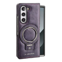 Buy Luxury Leather Magnetic Case for Samsung Z Fold Series, Built-in Invisible Stand, Premium Phone Cover - PHAROS at Caseles-Samsung Galaxy Z Fold 7, Purple