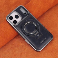 Buy Luxury Leather Invisible Stand for iPhone Case, Transmitg Magnetic Phone Case for iPhone Built-in Invisible Stand - PHOEBE at Caseles-iPhone 17 Pro Max, Phoebe-Blue