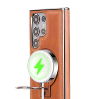 Buy Luxury Leather Magnetic Case for Samsung, Built-in Invisible Stand, Premium Phone Cover - PHONIEX at Caseles-Samsung Galaxy S25 Ultra, Bronze