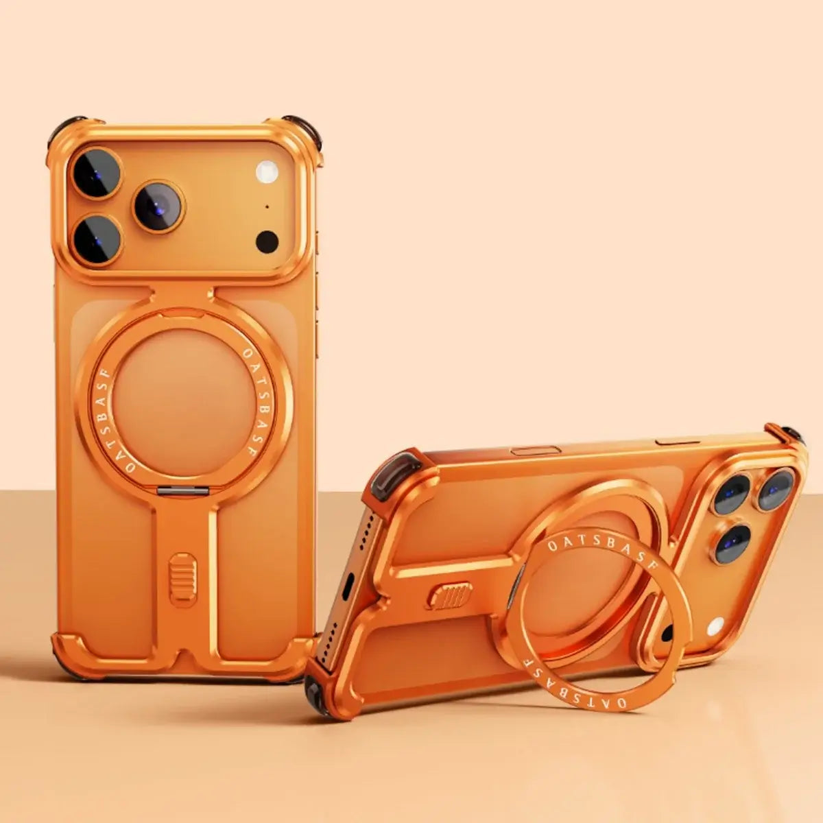 Buy Pie Case, with Invisible Magnetic O-Ring Stand Case, Minimalist Phone Case for iPhone - PIE at Caseles-iPhone 17 Pro Max, Orange