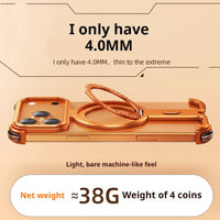 Buy Pie Case, with Invisible Magnetic O-Ring Stand Case, Minimalist Phone Case for iPhone - PIE at Caseles-iPhone 17 Pro Max, Orange