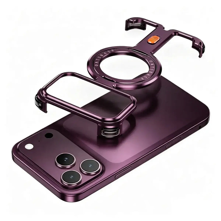 Buy Pie Case, with Invisible Magnetic O-Ring Stand Case, Minimalist Phone Case for iPhone - PIE at Caseles-iPhone 18 Pro Max, Burgundy