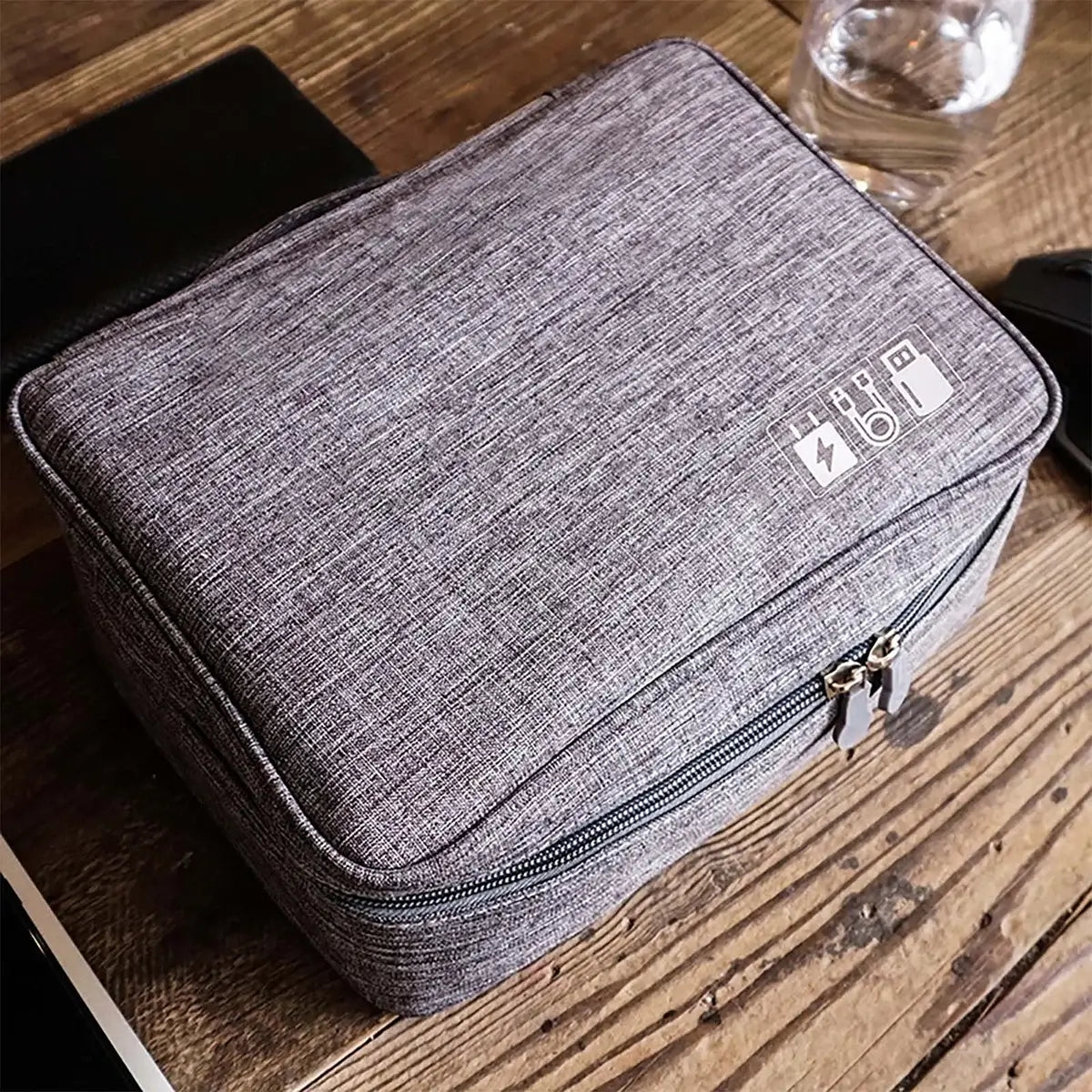 Buy Water-Resistant Travel Storage Case for Cables, Chargers, Power Banks & Mobile Accessories- BOW PHONE BRACELET at Caseles-Gray, 