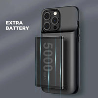 Buy Classic Battery Phone Case, Portable Charging Case, Support Wired Headphone, Ultra Slim Portable Rechargeable Battery Pack Charging - POWER CASE at Caseles-iPhone 16 Pro Max, 