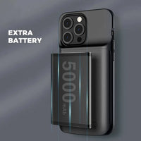Buy Classic Battery Phone Case, Portable Charging Case, Support Wired Headphone, Ultra Slim Portable Rechargeable Battery Pack Charging - POWER CASE at Caseles-iPhone 16 Pro Max, 