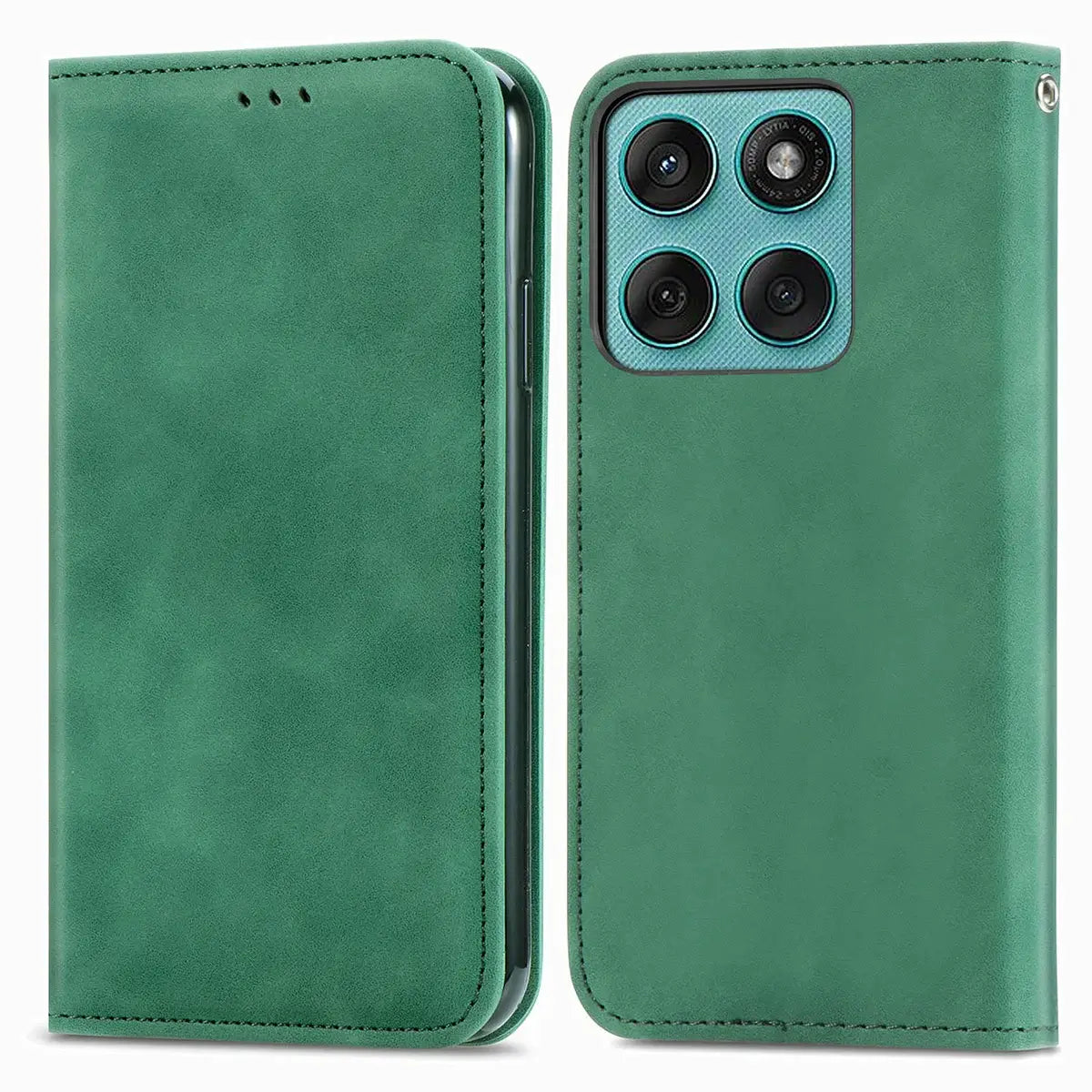 Buy Skin Touch Leather Wallet Case with Magnetic Closure, Slim Card Holder Flip Cover with Foldable Kickstand, Shockproof Protective Phone Case - Rhodes at Caseles-Motorola Edge Plus (2026), Bronze