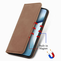 Buy Skin Touch Leather Wallet Case with Magnetic Closure, Slim Card Holder Flip Cover with Foldable Kickstand, Shockproof Protective Phone Case - Rhodes at Caseles-Motorola Edge Plus (2026), Bronze