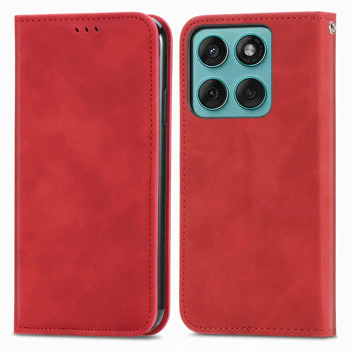 Buy Skin Touch Leather Wallet Case with Magnetic Closure, Slim Card Holder Flip Cover with Foldable Kickstand, Shockproof Protective Phone Case - Rhodes at Caseles-Motorola Edge Plus (2026), Bronze