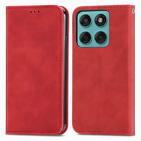 Buy Skin Touch Leather Wallet Case with Magnetic Closure, Slim Card Holder Flip Cover with Foldable Kickstand, Shockproof Protective Phone Case - Rhodes at Caseles-Motorola Edge Plus (2026), Bronze