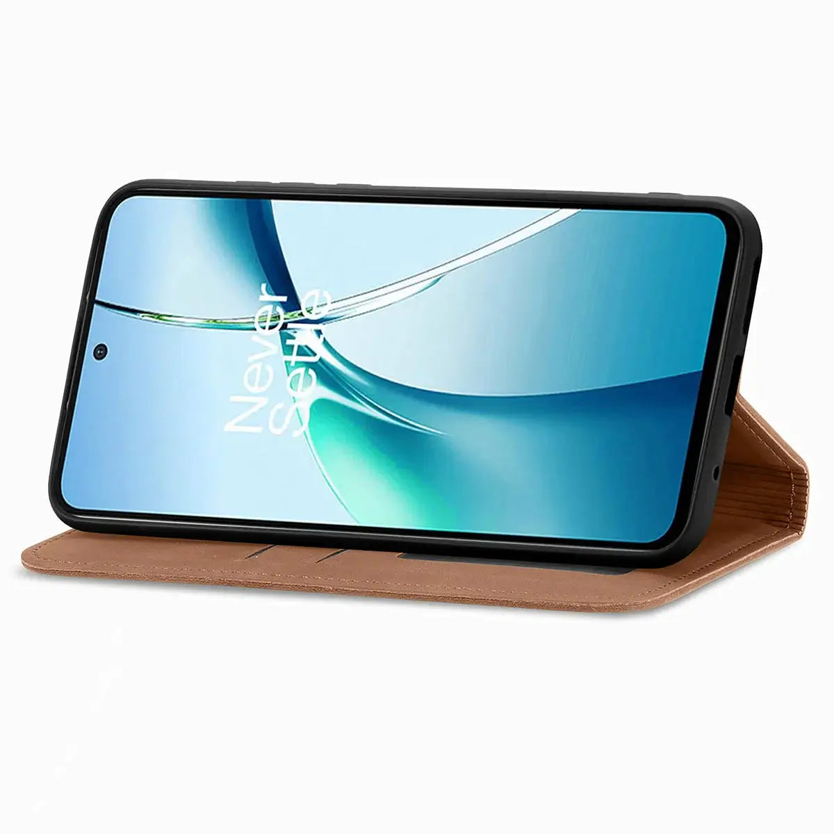 Buy Skin Touch Leather Wallet Case with Magnetic Closure, Slim Card Holder Flip Cover with Foldable Kickstand, Shockproof Protective Phone Case - Rhodes at Caseles-Motorola Edge Plus (2026), Bronze