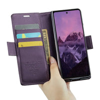 Buy Premium PU Leather Wallet Case with RFID Blocking, Secure Magnetic Closure, Card Slots & Multi-Angle Kickstand - ROAN at Caseles-Samsung Galaxy Z Fold 8 Ultra, Black