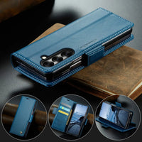 Buy Premium PU Leather Wallet Case with RFID Blocking, Secure Magnetic Closure, Card Slots & Multi-Angle Kickstand - ROAN at Caseles-Samsung Galaxy Z Fold 8 Ultra, Black