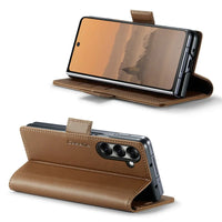 Buy Premium PU Leather Wallet Case with RFID Blocking, Secure Magnetic Closure, Card Slots & Multi-Angle Kickstand - ROAN at Caseles-Samsung Galaxy Z Fold 8 Ultra, Black