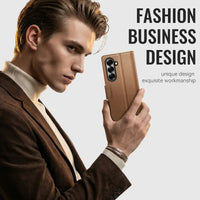 Buy Premium PU Leather Wallet Case with RFID Blocking, Secure Magnetic Closure, Card Slots & Multi-Angle Kickstand - ROAN at Caseles-Samsung Galaxy Z Fold 8 Ultra, Black