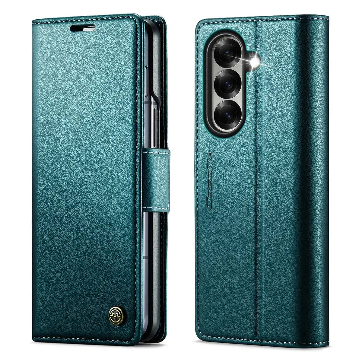 Buy Premium PU Leather Wallet Case with RFID Blocking, Secure Magnetic Closure, Card Slots & Multi-Angle Kickstand - ROAN at Caseles-Samsung Galaxy Z Fold 8 Ultra, Black