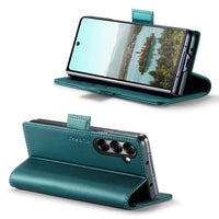 Buy Premium PU Leather Wallet Case with RFID Blocking, Secure Magnetic Closure, Card Slots & Multi-Angle Kickstand - ROAN at Caseles-Samsung Galaxy Z Fold 8 Ultra, Black