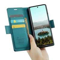 Buy Premium PU Leather Wallet Case with RFID Blocking, Secure Magnetic Closure, Card Slots & Multi-Angle Kickstand - ROAN at Caseles-Samsung Galaxy Z Fold 8 Ultra, Black