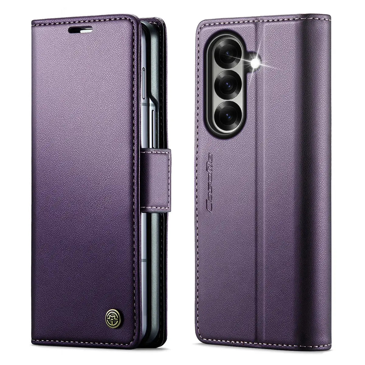 Buy Premium PU Leather Wallet Case with RFID Blocking, Secure Magnetic Closure, Card Slots & Multi-Angle Kickstand - ROAN at Caseles-Samsung Galaxy Z Fold 8 Ultra, Black