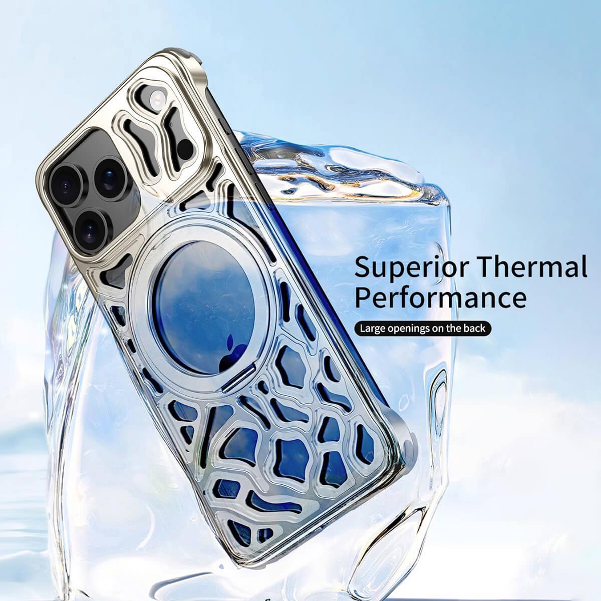 Buy Aluminum Metal Frameless Design Bumper Phone Case for iPhone with Rotatable Ring Holder Magnetic Kickstand Cover - ZEE at Caseles-iPhone 17 Pro Max, Black