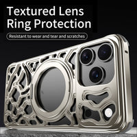 Buy Aluminum Metal Frameless Design Bumper Phone Case for iPhone with Rotatable Ring Holder Magnetic Kickstand Cover - ZEE at Caseles-iPhone 17 Pro Max, Black