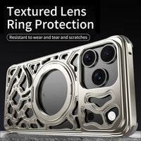 Buy Aluminum Metal Frameless Design Bumper Phone Case for iPhone with Rotatable Ring Holder Magnetic Kickstand Cover - ZEE at Caseles-iPhone 17 Pro Max, Black