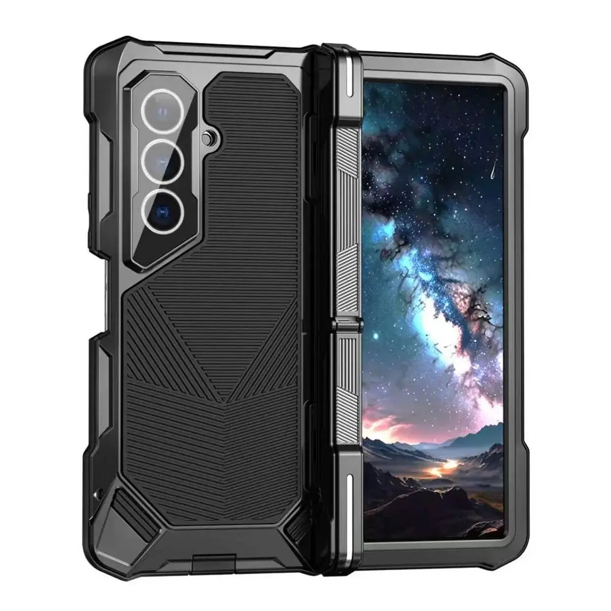 Buy Heavy-Duty Magnetic Case with Built-In PET Screen Protector, Hinge Guard & 18FT Drop Defense - ROOK at Caseles-Samsung Galaxy Z Fold 8 Ultra, Black