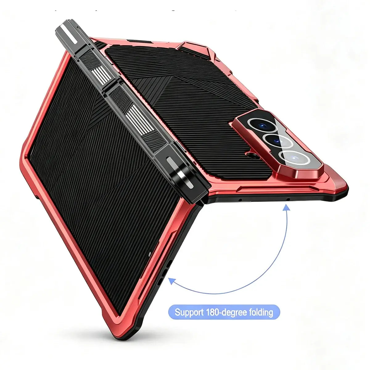 Buy Heavy-Duty Magnetic Case with Built-In PET Screen Protector, Hinge Guard & 18FT Drop Defense - ROOK at Caseles-Samsung Galaxy Z Fold 8 Ultra, Black