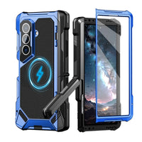 Buy Heavy-Duty Magnetic Case with Built-In PET Screen Protector, Hinge Guard & 18FT Drop Defense - ROOK at Caseles-Samsung Galaxy Z Fold 8 Ultra, Blue