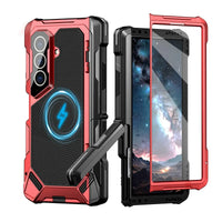 Buy Heavy-Duty Magnetic Case with Built-In PET Screen Protector, Hinge Guard & 18FT Drop Defense - ROOK at Caseles-Samsung Galaxy Z Fold 8 Ultra, Red