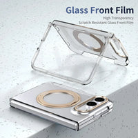 Buy Transparent Magnetic Case with 360° Metal Ring Stand, 1:1 Precise Camera Protection, Screen Protector & 12FT Drop Defense - REVON at Caseles-iPhone Duo, Black