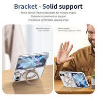 Buy Transparent Magnetic Case with 360° Metal Ring Stand, 1:1 Precise Camera Protection, Screen Protector & 12FT Drop Defense - REVON at Caseles-iPhone Duo, Black