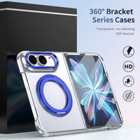 Buy Transparent Magnetic Case with 360° Metal Ring Stand, 1:1 Precise Camera Protection, Screen Protector & 12FT Drop Defense - REVON at Caseles-iPhone Duo, Black