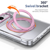 Buy Transparent Magnetic Case with 360° Metal Ring Stand, 1:1 Precise Camera Protection, Screen Protector & 12FT Drop Defense - REVON at Caseles-iPhone Duo, Black