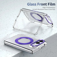 Buy Transparent Magnetic Case with 360° Metal Ring Stand, 1:1 Precise Camera Protection, Screen Protector & 12FT Drop Defense - REVON at Caseles-iPhone Duo, Black