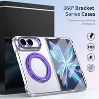 Buy Transparent Magnetic Case with 360° Metal Ring Stand, 1:1 Precise Camera Protection, Screen Protector & 12FT Drop Defense - REVON at Caseles-iPhone Duo, Black