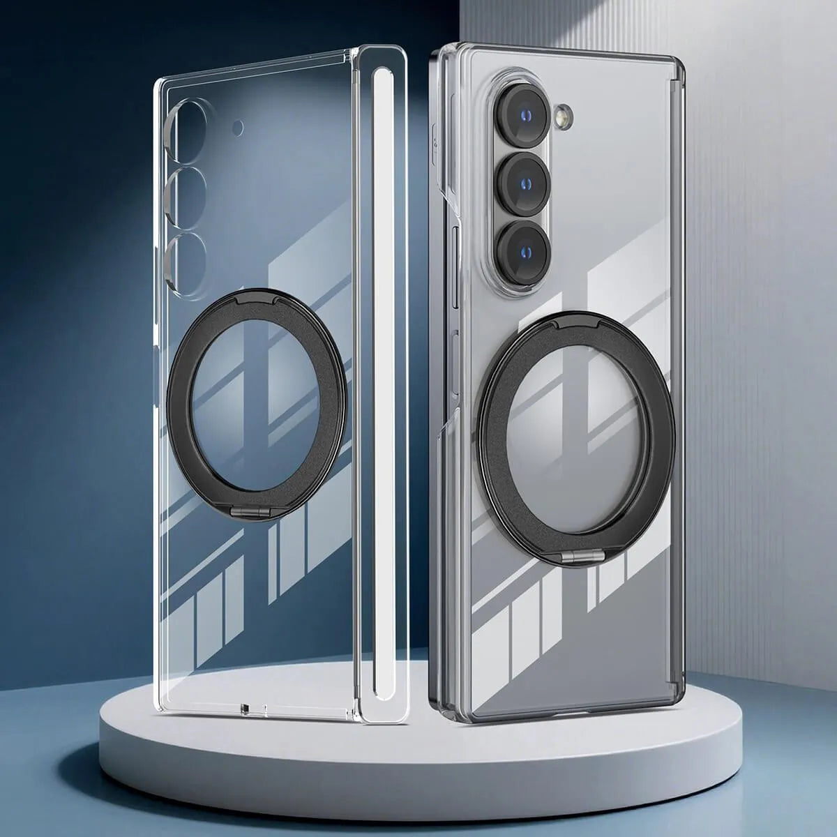 Buy Caseles Z Fold 7, Z Flip 7 360° Rotatable Stand Ring Holder, Compatible with Magsafe, Magnetic Kickstand Shockproof Cover - ROWEN at Caseles-Samsung Galaxy Z Fold 7, Black