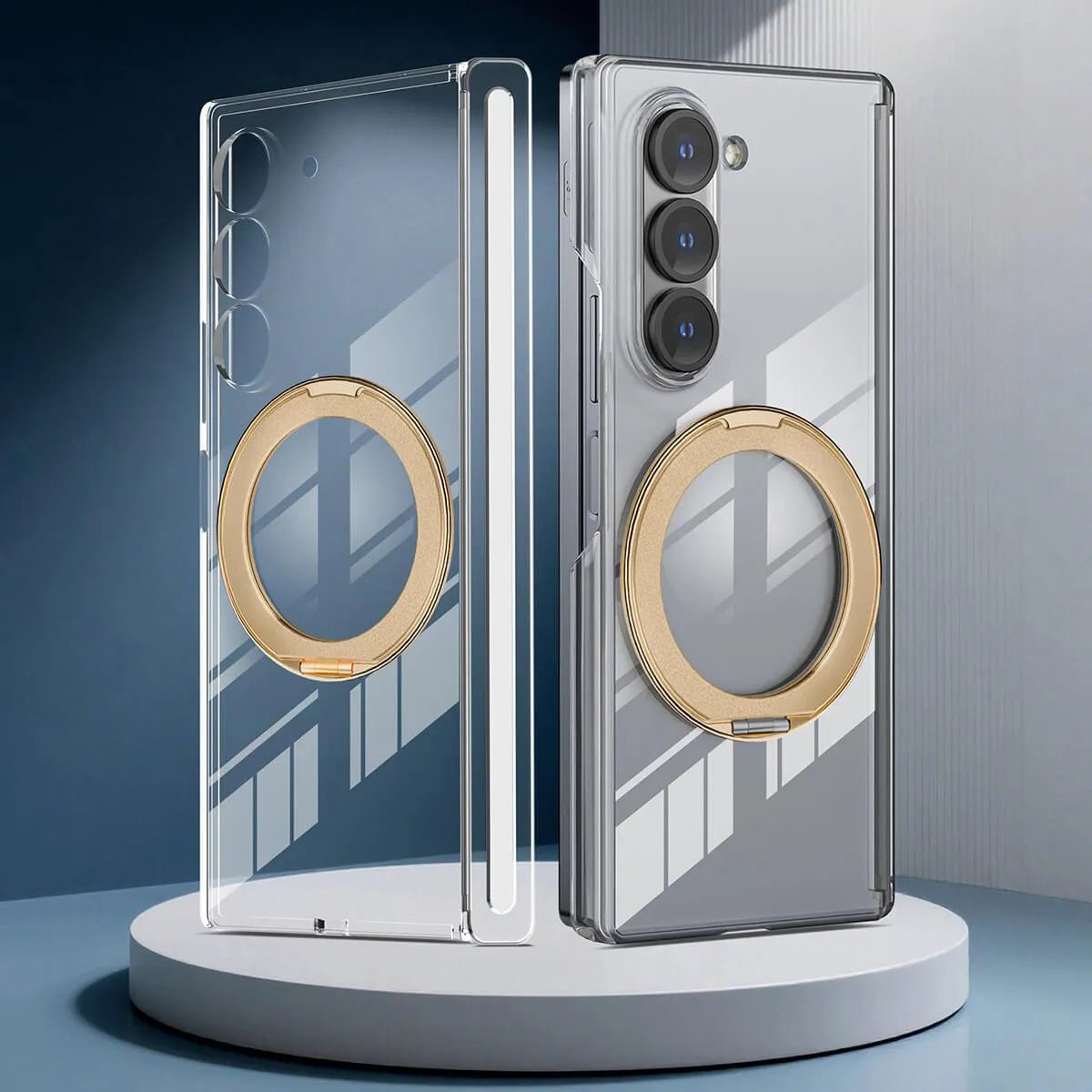 Buy Caseles Z Fold 7, Z Flip 7 360° Rotatable Stand Ring Holder, Compatible with Magsafe, Magnetic Kickstand Shockproof Cover - ROWEN at Caseles-Samsung Galaxy Z Fold 7, Gold