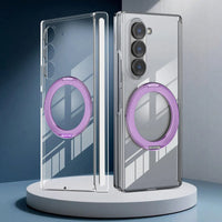 Buy Caseles Z Fold 7, Z Flip 7 360° Rotatable Stand Ring Holder, Compatible with Magsafe, Magnetic Kickstand Shockproof Cover - ROWEN at Caseles-Samsung Galaxy Z Fold 7, Purple
