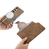 Buy Retro Magnetic Wallet Case, Support Magsafe, Detachable 2in1 Folio Flip Cover, with Card Slots - Ryder at Caseles-Samsung Galaxy Z Fold 7, Black