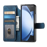 Buy Retro Magnetic Wallet Case, Support Magsafe, Detachable 2in1 Folio Flip Cover, with Card Slots - Ryder at Caseles-Samsung Galaxy Z Fold 7, Black