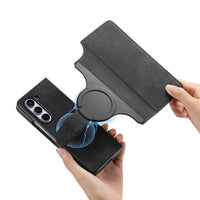 Buy Retro Magnetic Wallet Case, Support Magsafe, Detachable 2in1 Folio Flip Cover, with Card Slots - Ryder at Caseles-Samsung Galaxy Z Fold 7, Black