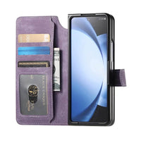 Buy Retro Magnetic Wallet Case, Support Magsafe, Detachable 2in1 Folio Flip Cover, with Card Slots - Ryder at Caseles-Samsung Galaxy Z Fold 7, Black