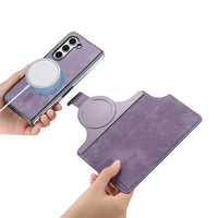 Buy Retro Magnetic Wallet Case, Support Magsafe, Detachable 2in1 Folio Flip Cover, with Card Slots - Ryder at Caseles-Samsung Galaxy Z Fold 7, Black