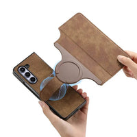 Buy Retro Magnetic Wallet Case, Support Magsafe, Detachable 2in1 Folio Flip Cover, with Card Slots - Ryder at Caseles-Samsung Galaxy Z Fold 7, Black