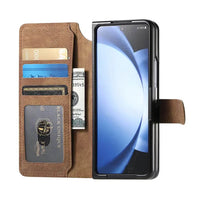 Buy Retro Magnetic Wallet Case, Support Magsafe, Detachable 2in1 Folio Flip Cover, with Card Slots - Ryder at Caseles-Samsung Galaxy Z Fold 7, Black